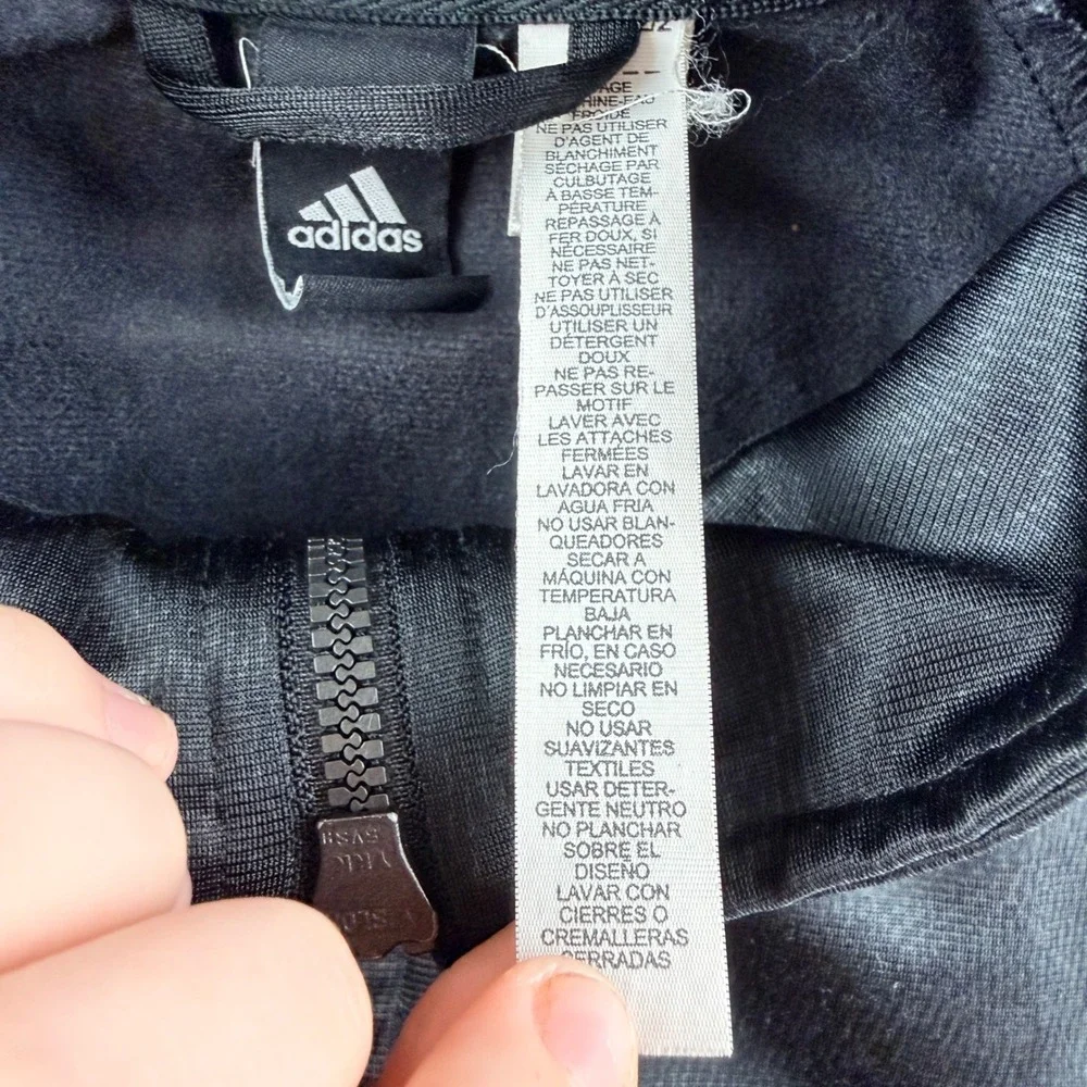 Adidas Men's Small Full Zip Track Jacket Black Camo Three Stripe Athletic